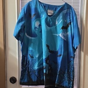 UA Scrubs Blue Scrub Top